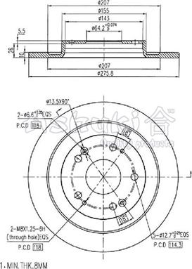 Ashuki 0993-3404 - Тормозной диск avtokuzovplus.com.ua