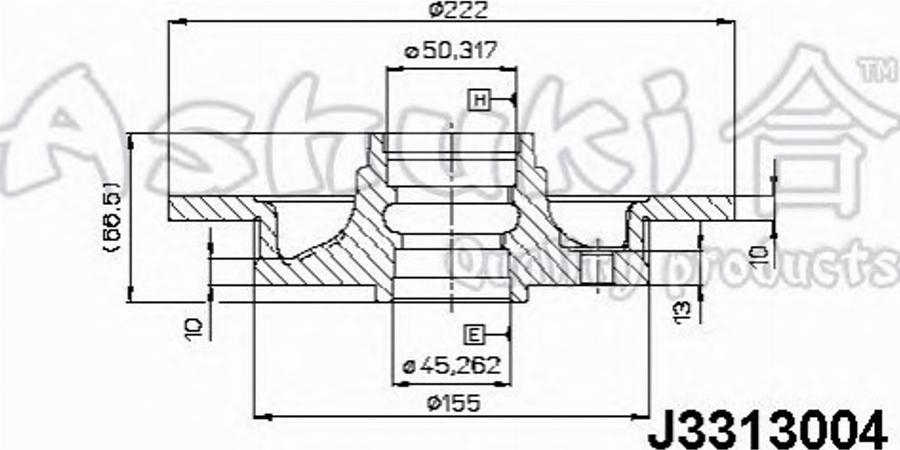 Ashuki 0993-4003 - Тормозной диск avtokuzovplus.com.ua