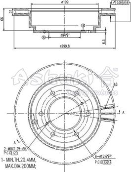 Ashuki 0993-5205 - Гальмівний диск autocars.com.ua