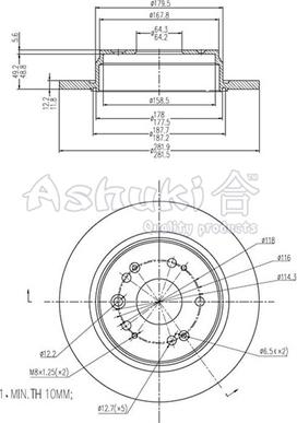 Ashuki 0993-6204 - Тормозной диск avtokuzovplus.com.ua