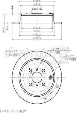 Ashuki 0993-6302 - Тормозной диск avtokuzovplus.com.ua