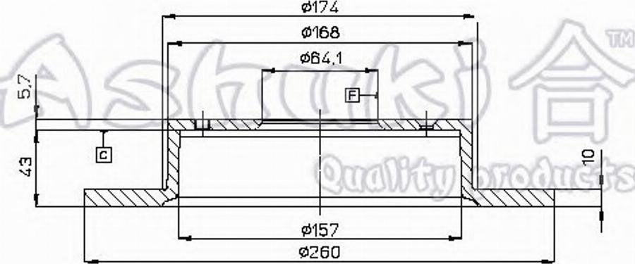 Ashuki 0993-7004 - Гальмівний диск autocars.com.ua