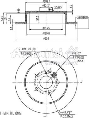 Ashuki 0993-8302 - Тормозной диск avtokuzovplus.com.ua