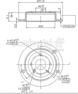 Ashuki 0993-9090 - Тормозной диск avtokuzovplus.com.ua