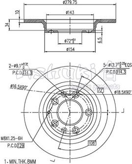 Ashuki 0993-9203 - Гальмівний диск autocars.com.ua