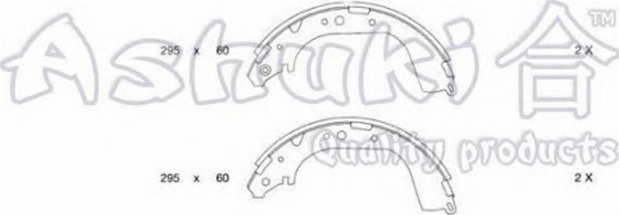 Ashuki 1050-0401 - Комплект тормозных колодок, барабанные avtokuzovplus.com.ua