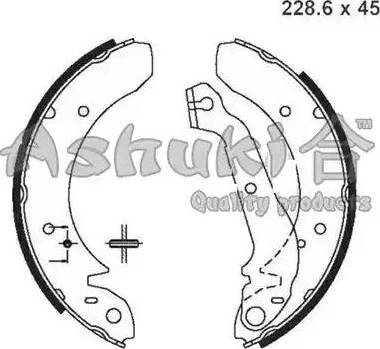 Ashuki 1050-4150 - Комплект тормозных колодок, барабанные autodnr.net