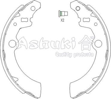 Ashuki 1050-5208 - Комплект гальм, барабанний механізм autocars.com.ua