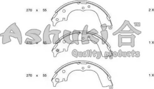 Ashuki 1050-5602 - Комплект тормозных колодок, барабанные avtokuzovplus.com.ua