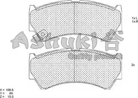 Ashuki 1080-0208 - Тормозные колодки, дисковые, комплект avtokuzovplus.com.ua