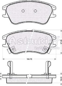 Ashuki 1080-0450 - Тормозные колодки, дисковые, комплект avtokuzovplus.com.ua