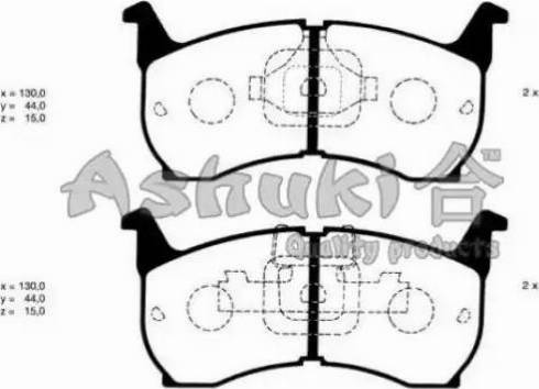 Ashuki 1080-1003 - Гальмівні колодки, дискові гальма autocars.com.ua