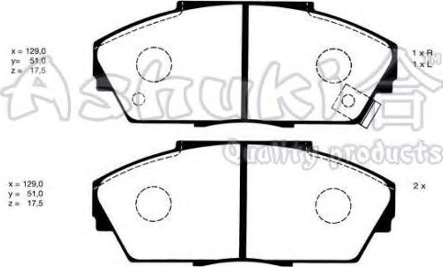 Ashuki 1080-2204 - Гальмівні колодки, дискові гальма autocars.com.ua