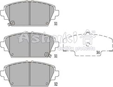 Ashuki 1080-2701 - Гальмівні колодки, дискові гальма autocars.com.ua