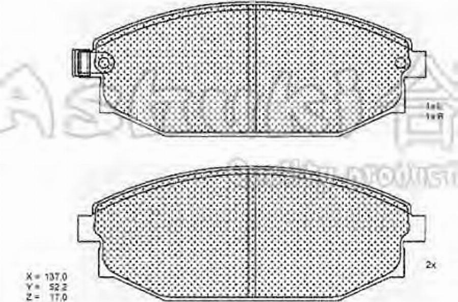 Ashuki 1080-3250 - Гальмівні колодки, дискові гальма autocars.com.ua