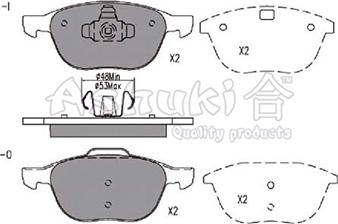 Ashuki 1080-3603 - Тормозные колодки, дисковые, комплект autodnr.net