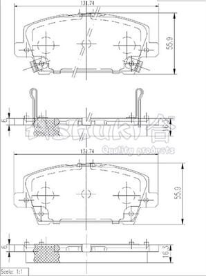 Ashuki 1080-6504 - Гальмівні колодки, дискові гальма autocars.com.ua