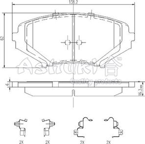 Ashuki 1080-6603 - Гальмівні колодки, дискові гальма autocars.com.ua