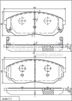 Ashuki 1080-8130 - Гальмівні колодки, дискові гальма autocars.com.ua