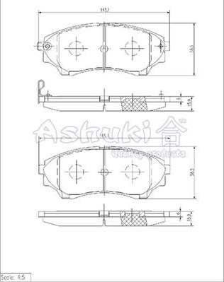 Ashuki 1080-9603 - Гальмівні колодки, дискові гальма autocars.com.ua