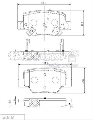 Ashuki 1083-0402 - Гальмівні колодки, дискові гальма autocars.com.ua