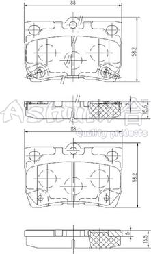 Ashuki 1083-1402 - Гальмівні колодки, дискові гальма autocars.com.ua