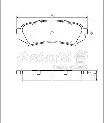 Ashuki 1083-2202 - Гальмівні колодки, дискові гальма autocars.com.ua