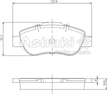 Ashuki 1083-7501 - Гальмівні колодки, дискові гальма autocars.com.ua