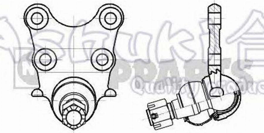 Ashuki 1458-4009 - Шаровая опора, несущий / направляющий шарнир autodnr.net