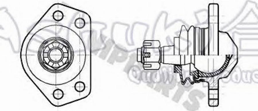 Ashuki 1464-8002 - Шаровая опора, несущий / направляющий шарнир autodnr.net