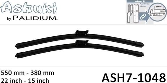 Ashuki ASH7-1048 - Щітка склоочисника autocars.com.ua