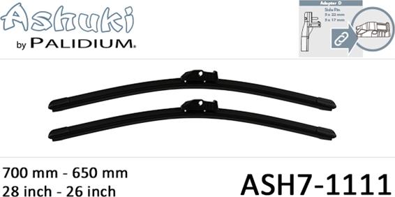 Ashuki ASH7-1111 - Щітка склоочисника autocars.com.ua