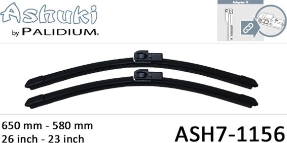 Ashuki ASH7-1156 - Щітка склоочисника autocars.com.ua