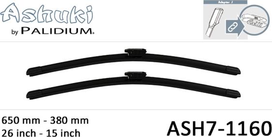 Ashuki ASH7-1160 - Щітка склоочисника autocars.com.ua