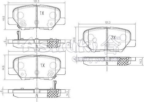 Ashuki C012-09 - Гальмівні колодки, дискові гальма autocars.com.ua
