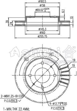 Ashuki C650-01 - Гальмівний диск autocars.com.ua