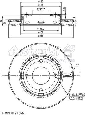 Ashuki C650-15 - Тормозной диск avtokuzovplus.com.ua