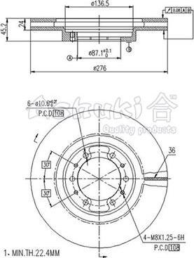 Ashuki C652-10 - Тормозной диск avtokuzovplus.com.ua