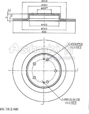 Ashuki C652-55 - Гальмівний диск autocars.com.ua