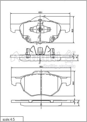 Ashuki H025-60 - Тормозные колодки, дисковые, комплект avtokuzovplus.com.ua