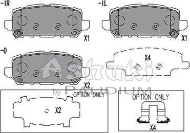 Ashuki H026-44 - Тормозные колодки, дисковые, комплект avtokuzovplus.com.ua