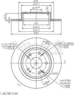 Ashuki H038-21 - Гальмівний диск autocars.com.ua