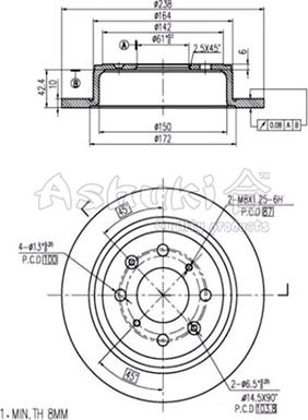 Ashuki H039-01 - Гальмівний диск autocars.com.ua