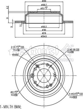 Ashuki H039-52 - Тормозной диск avtokuzovplus.com.ua