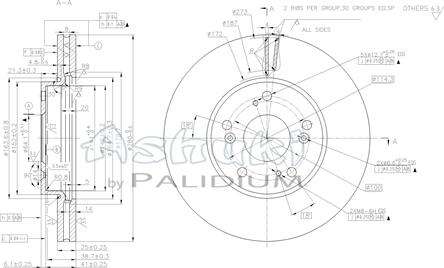 Ashuki H039-65 - Тормозной диск avtokuzovplus.com.ua