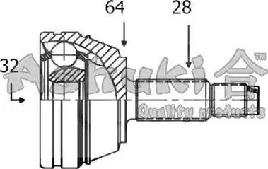 Ashuki HO043I - Шарнірний комплект, ШРУС, приводний вал autocars.com.ua