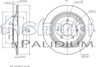 Ashuki I033-16 - Гальмівний диск autocars.com.ua