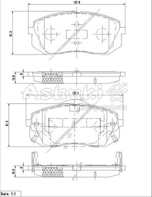 Ashuki I042-65 - Гальмівні колодки, дискові гальма autocars.com.ua