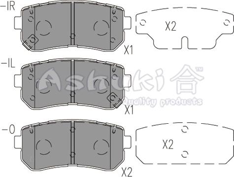 Ashuki I044-08 - Гальмівні колодки, дискові гальма autocars.com.ua