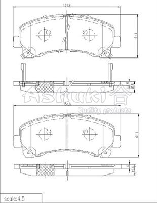 Ashuki IS015-51 - Гальмівні колодки, дискові гальма autocars.com.ua